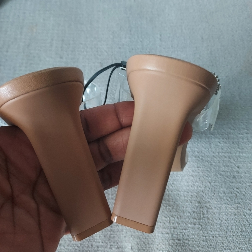 Zara High Heeled Vinyl Sandal Sz-10 - Picture 9 of 11